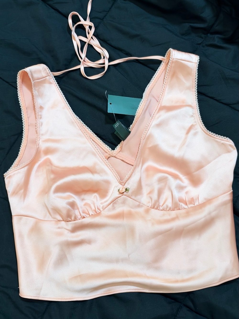 wild fable Satin Bralette in Blush Peach
